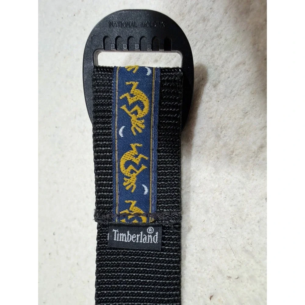 Timberland Kokopelli Belt 36 Black Woven Embroidered Western 1 Inch